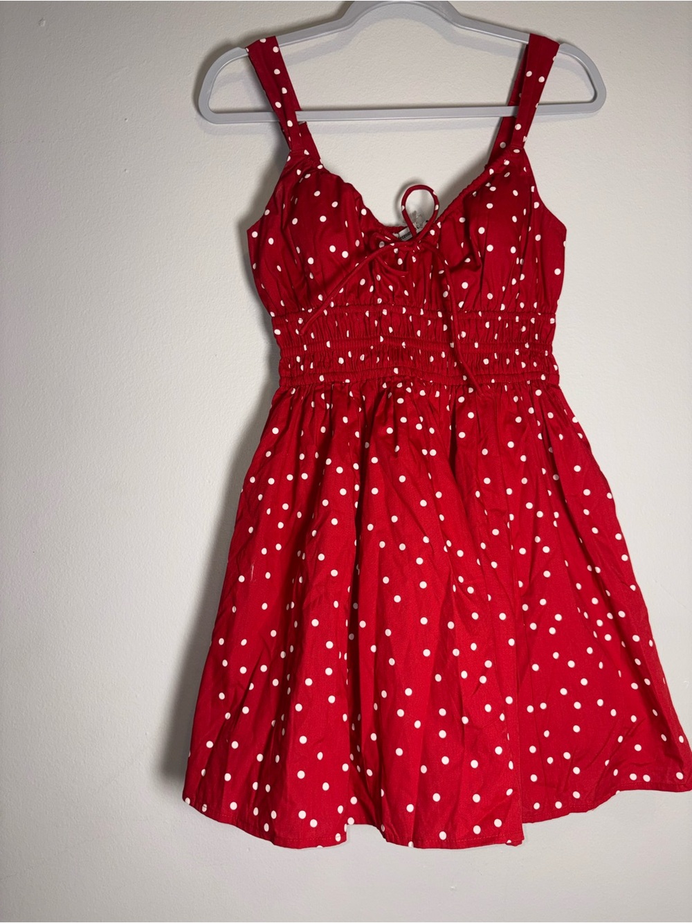 Abercrombie & Fitch Burgundy Polka Dot Mini Dress - Picture 3 of 7